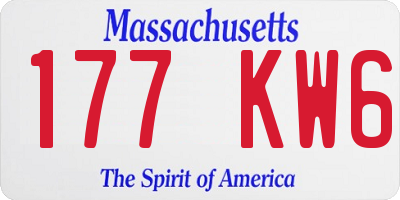 MA license plate 177KW6