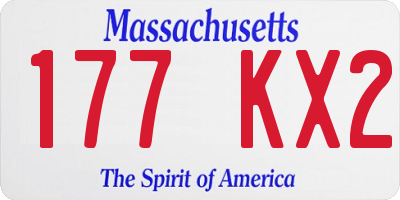 MA license plate 177KX2