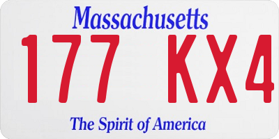 MA license plate 177KX4