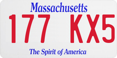 MA license plate 177KX5