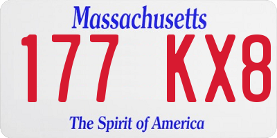 MA license plate 177KX8