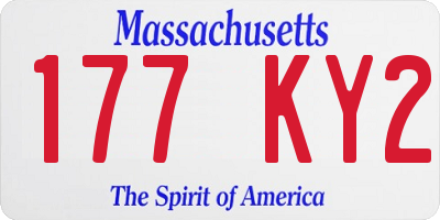 MA license plate 177KY2