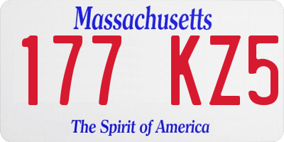 MA license plate 177KZ5