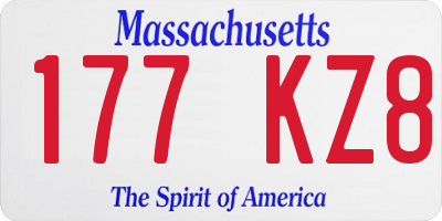 MA license plate 177KZ8
