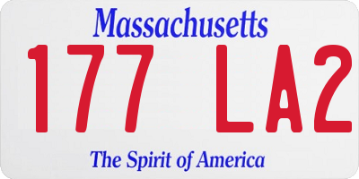 MA license plate 177LA2