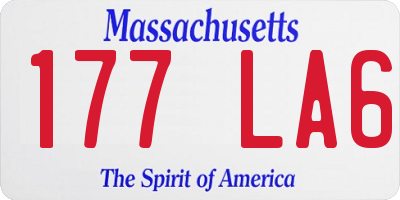 MA license plate 177LA6