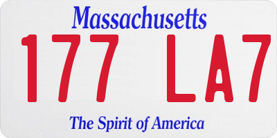 MA license plate 177LA7