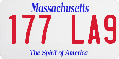 MA license plate 177LA9