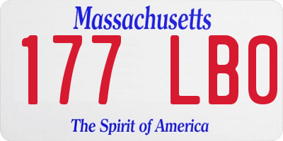 MA license plate 177LB0
