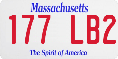 MA license plate 177LB2
