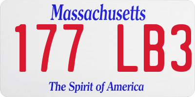 MA license plate 177LB3
