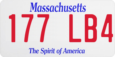 MA license plate 177LB4