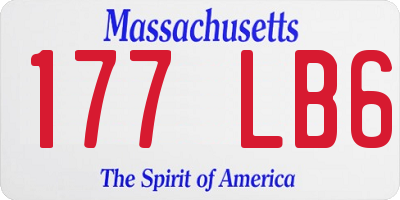 MA license plate 177LB6