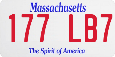 MA license plate 177LB7