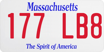MA license plate 177LB8
