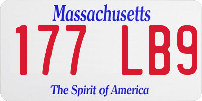 MA license plate 177LB9