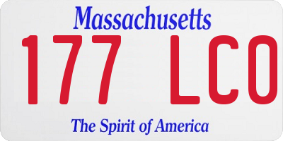 MA license plate 177LC0