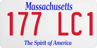 MA license plate 177LC1