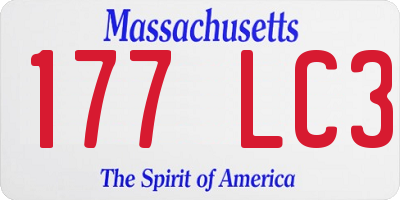 MA license plate 177LC3
