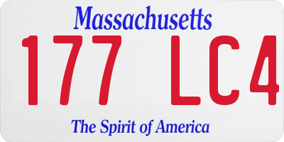 MA license plate 177LC4