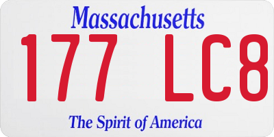 MA license plate 177LC8
