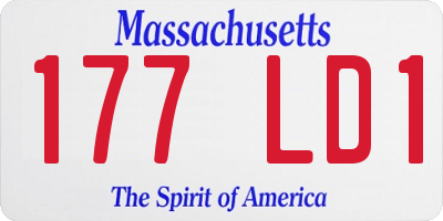 MA license plate 177LD1