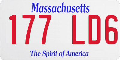 MA license plate 177LD6