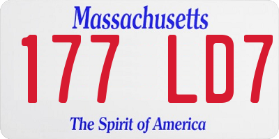 MA license plate 177LD7