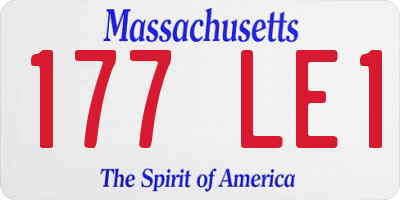 MA license plate 177LE1