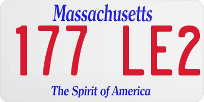 MA license plate 177LE2