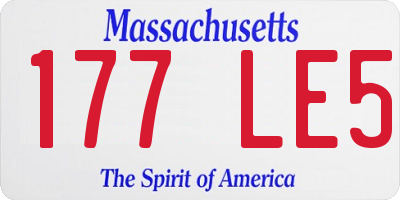 MA license plate 177LE5