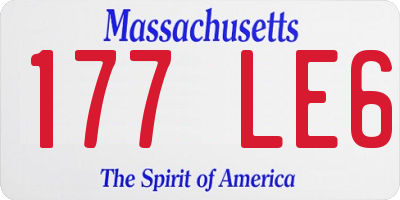 MA license plate 177LE6