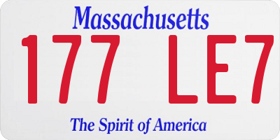MA license plate 177LE7