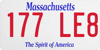 MA license plate 177LE8