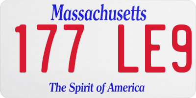 MA license plate 177LE9