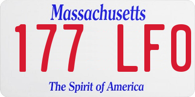 MA license plate 177LF0