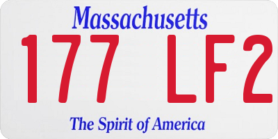MA license plate 177LF2