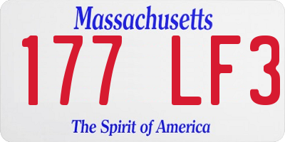 MA license plate 177LF3