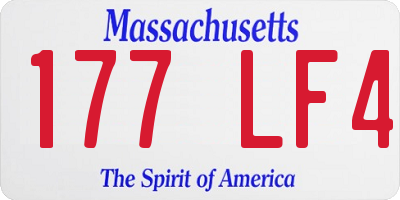 MA license plate 177LF4