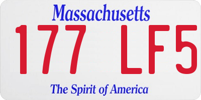 MA license plate 177LF5