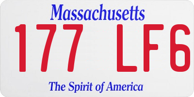 MA license plate 177LF6