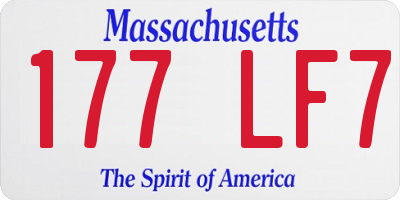 MA license plate 177LF7