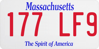 MA license plate 177LF9