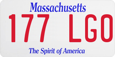 MA license plate 177LG0