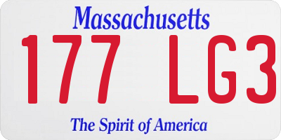 MA license plate 177LG3
