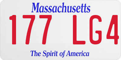 MA license plate 177LG4