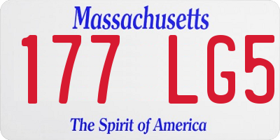MA license plate 177LG5