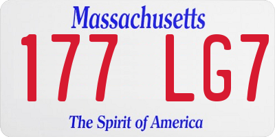 MA license plate 177LG7