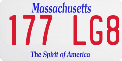 MA license plate 177LG8