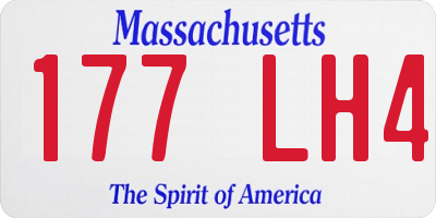 MA license plate 177LH4